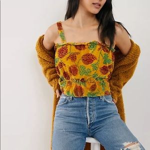 Anthropologie Felipa Cropped Velvet Tank